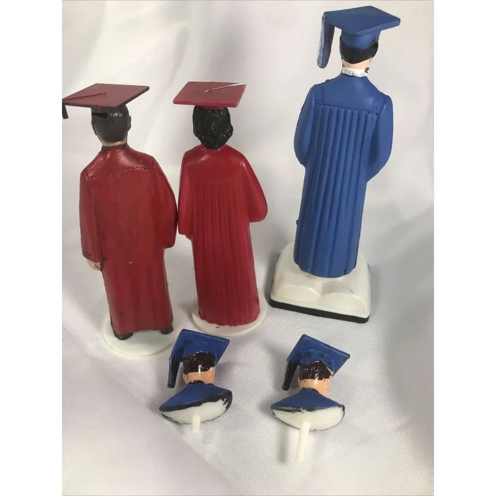 Vintage Graduation Cake Cupcake Toppers Highschool College Students Boy And Girl